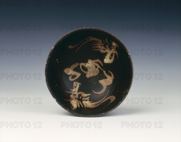 Jizhou tea bowl with slip decoration, Southern Song dynasty, China, late 12th-early 13th century. Artist: Unknown