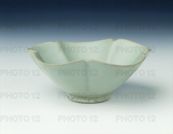 Yaozhou celadon five-lobed bowl, Five Dynasties, China, 10th century. Artist: Unknown