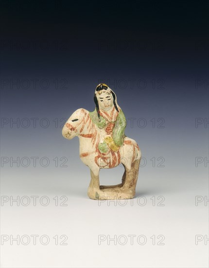 Cizhou figure of a woman on a horse, Jin/Yuan dynasty, China, 13th century. Artist: Unknown