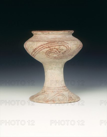 Ban Chiang pottery footed bowl, Thailand, c1000-500 BC. Artist: Unknown