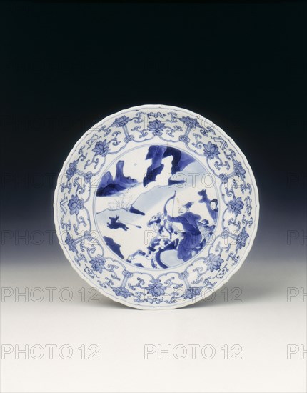 Blue and white dish, Qing dynasty, mid Kangxi, China, 1683-1700. Artist: Unknown