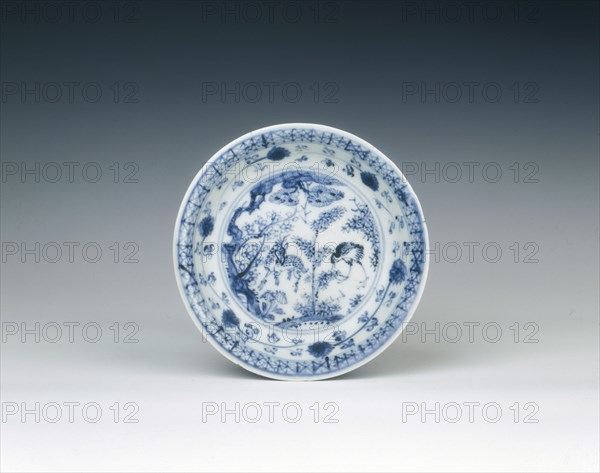 Blue and white dish, Ming dynasty, China, c1500. Artist: Unknown