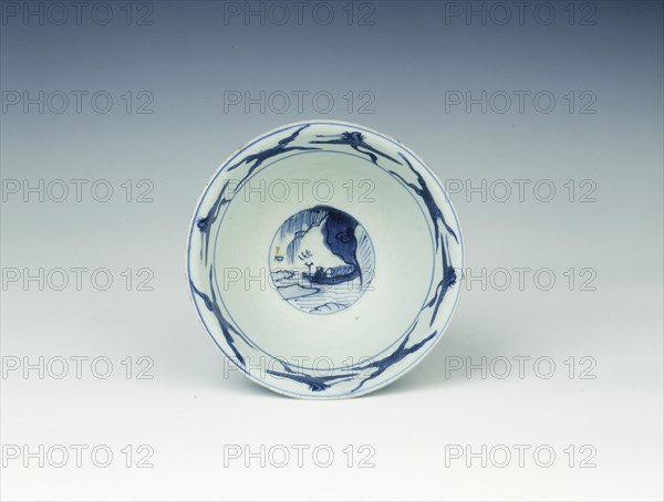 Blue and white bowl with seascape, Ming dynasty, China, 1560-1580. Artist: Unknown