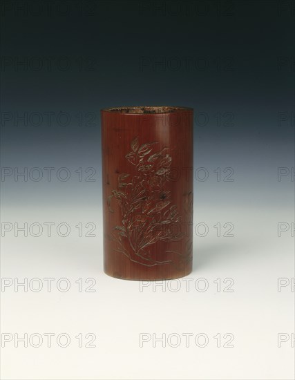 Bamboo brush pot, Qing dynasty, China, 1705-1773. Artist: Zhou Hao