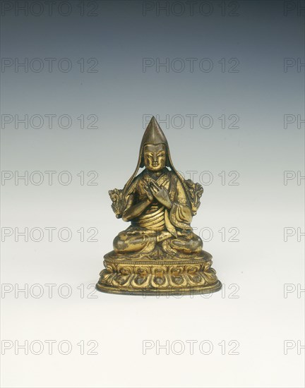 Gilt bronze Lama of the Yellow Hat sect, Tibet, 18th century. Artist: Unknown