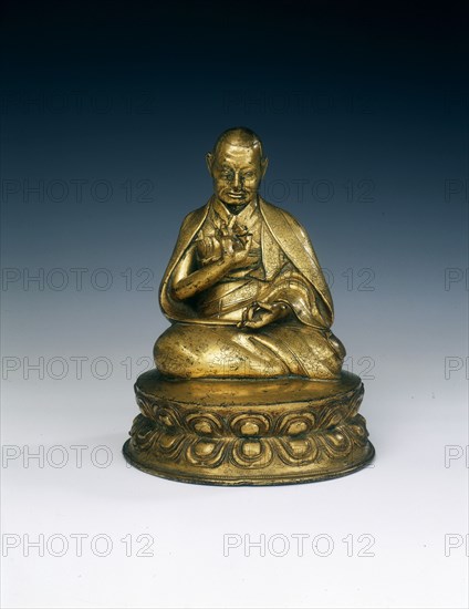 Gilt copper monk, Tibet, 16th century. Artist: Unknown