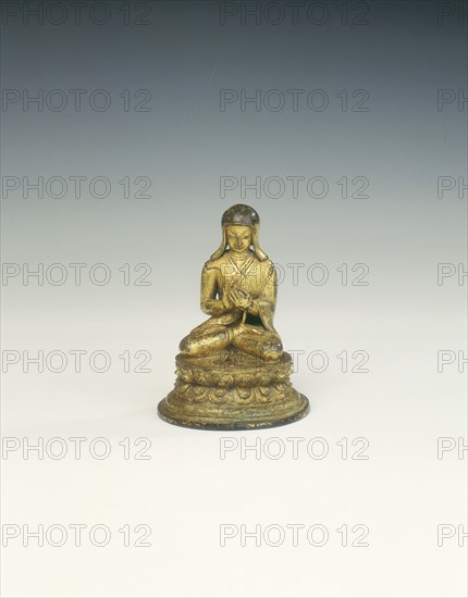 Gilt bronze Sakya Lama, Tibet, 17th century. Artist: Unknown