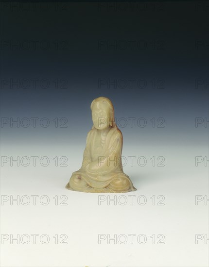 Soapstone luohan and stand, early Qing dynasty, China, 17th century. Artist: Unknown