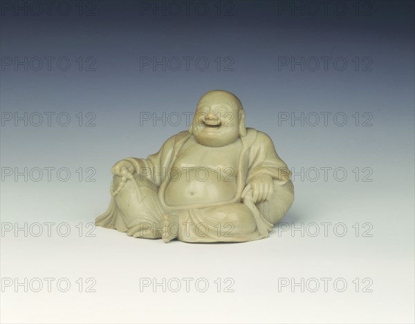 Soapstone laughing Buddha, Qing dynasty, China, late 17th-18th century. Artist: Unknown