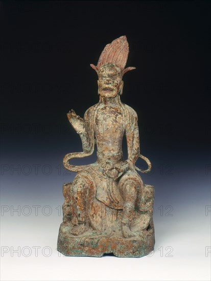 Dated gilt bronze door guardian figure, Wanli period, Ming dynasty, 1614. Artist: Unknown