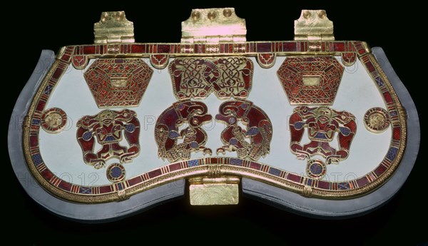 Purse lid from the ship-burial at Sutton Hoo, Suffolk, early 7th century. Artist: Unknown