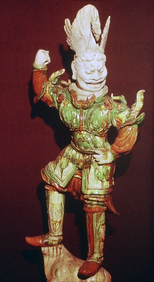 A tomb guardian or lokopala, protector of the dead, Tang dynasty, China, 618-906. Artist: Unknown