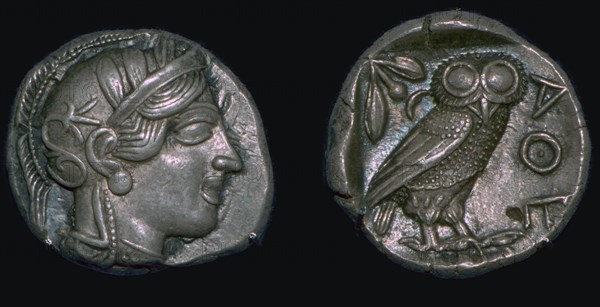 Athenian 'owl' tetradrachm, late 5th century BC. Artist: Unknown