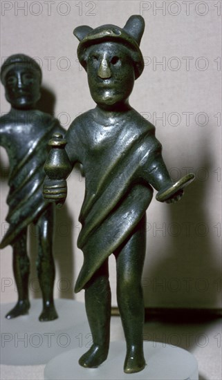 Romano-Celtic bronze statuette of a deity, 3rd century. Artist: Unknown