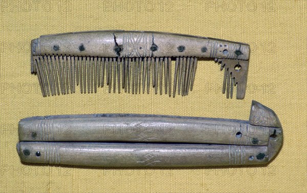 Viking period bone and ivory comb and case. Artist: Unknown