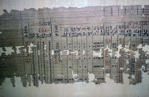 Egyptian monthly accounts from the archive of a temple. Artist: Unknown
