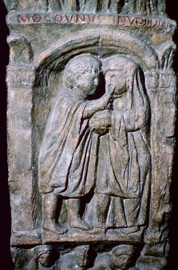 Roman relief of an oculist at work. Artist: Unknown