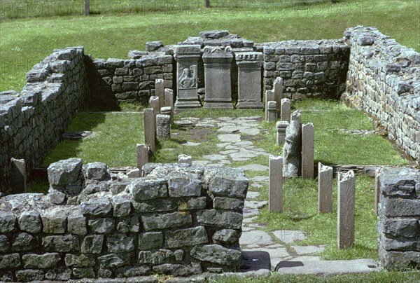 Shot of a Mithraic temple near Hadrian's Wall. Artist: Unknown