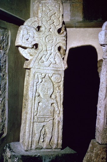 An Anglo-Scandinavian Cross showing a warrior, c.10th century. Artist: Unknown