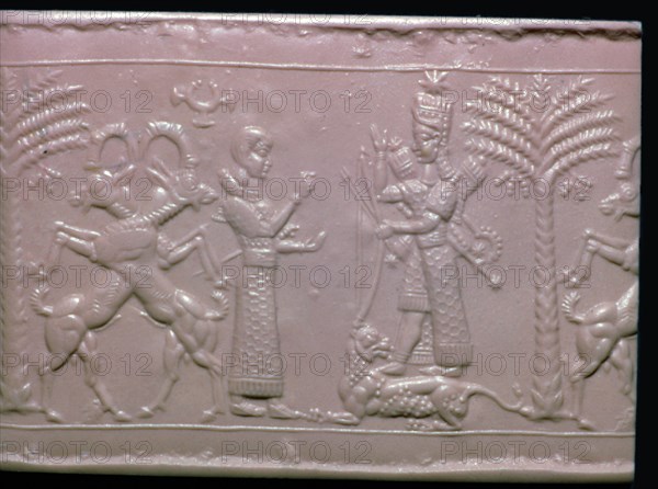 Seal showing the goddess Ishtar, Neo-Assyrian, c720-c700 BC. Artist: Unknown