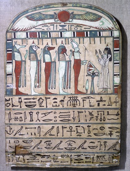 Egyptian funerary slab of Meresimen. Artist: Unknown