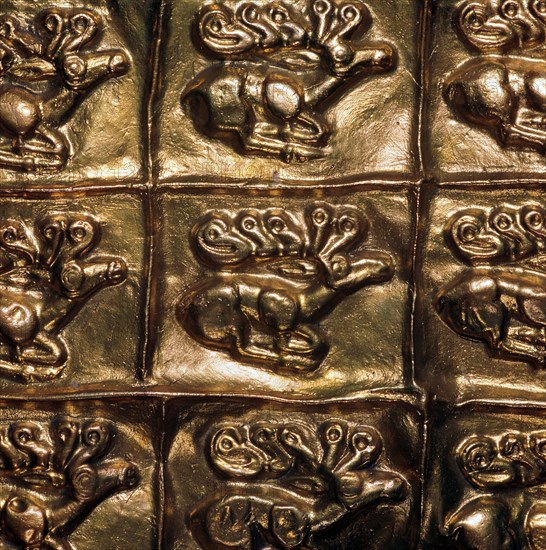 Detail of gold sheet from a Scythian quiver, 6th century Artist: Unknown