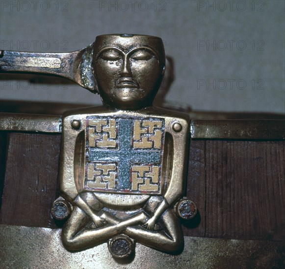 Detail of a Celtic bucket from the Oseburg Ship burial, 9th century. Artist: Unknown