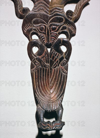 Bridle decoration representing a horned tiger and two swans, 5th century BC Artist: Unknown