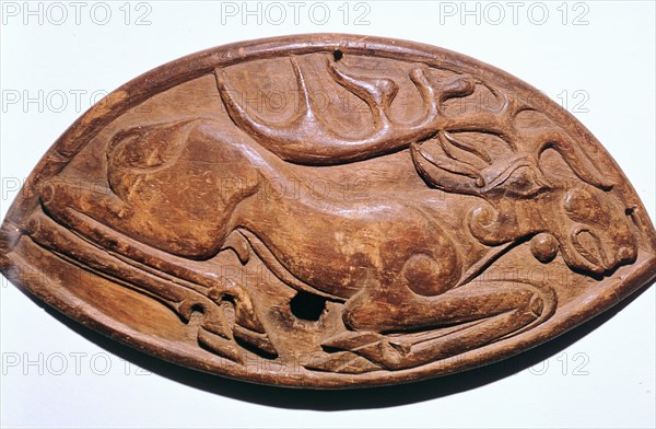 Scythian wooden facing of a saddle-arch, 5th century BC. Artist: Unknown