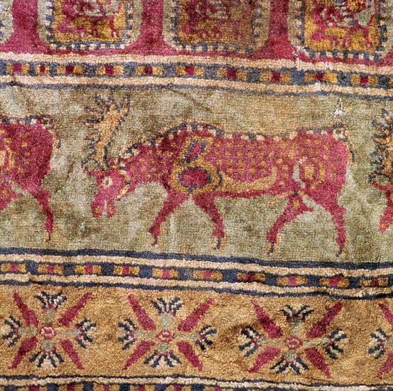 Detail of Scythian pile carpet, 5th century BC. Artist: Unknown