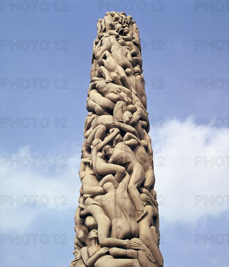 Granite monolith from Vigeland Gardens in Oslo. Artist: Gustav Vigeland