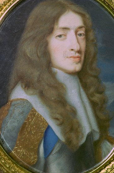Miniature portrait of King James II of England as the Duke of York. Creator: Samuel Cooper.