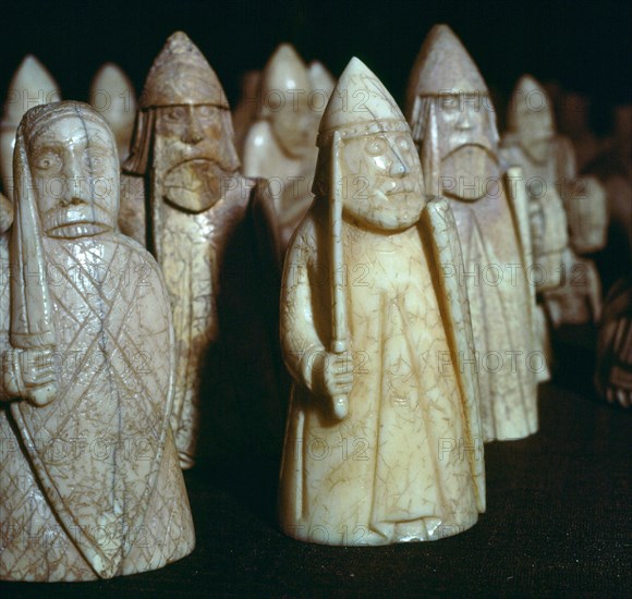 The Lewis Chessmen, (Norwegian?), c1150-c1200. Artist: Unknown