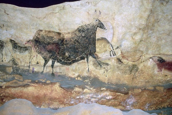 La Scaux cave painting of Aurochs. Artist: Unknown
