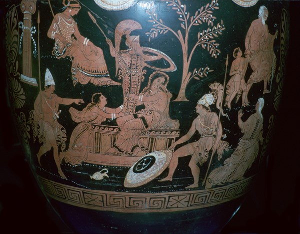 Greek red-figured volute krater with scene from the sack of Troy, 4th century BC. Artist: Illupersis Painter