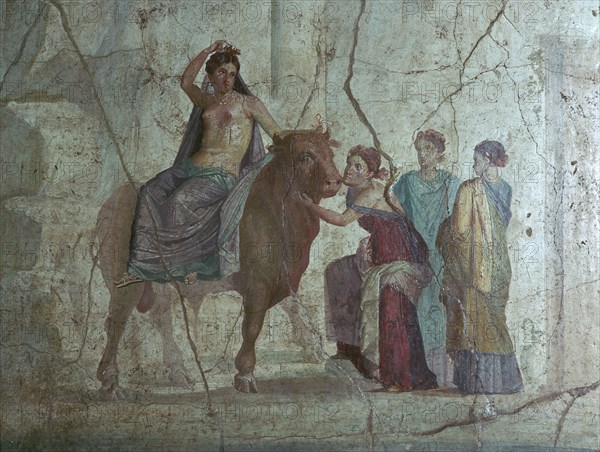 Roman fresco of Europa and the bull. Creator: Unknown.