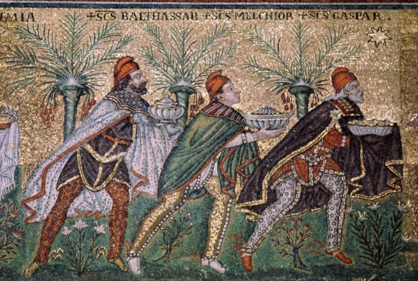 Mosaic of the adoration of the magi, 6th century. Artist: Unknown