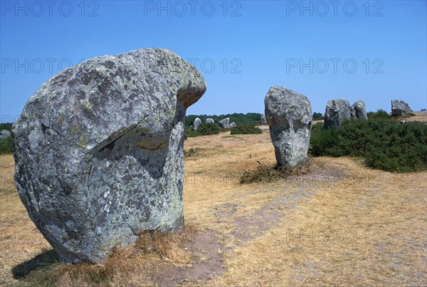 Megalithic alignments at Menec, 34th century BC. Artist: Unknown