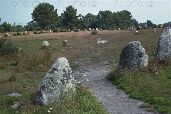 Megalithic alignments at Carnac, 34th century BC. Artist: Unknown