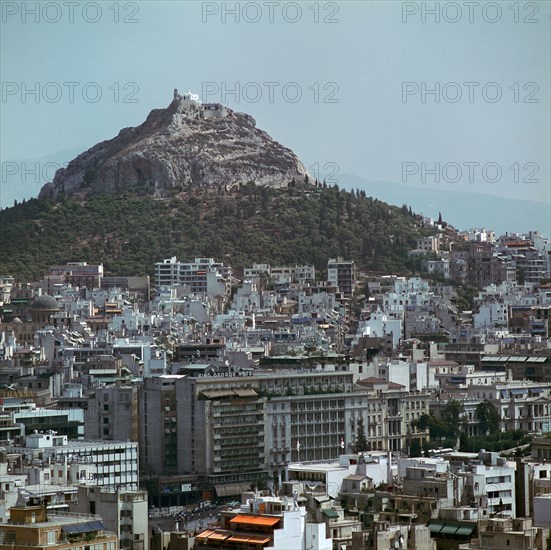 View of Lycabettus Hill and the Acropolis. Artist: Unknown