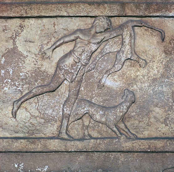 Roman relief of Bacchus with a panther. Artist: Unknown