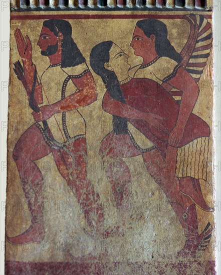 Etruscan tomb painting of a fury carrying away a dead person's soul, 6th century BC. Artist: Unknown