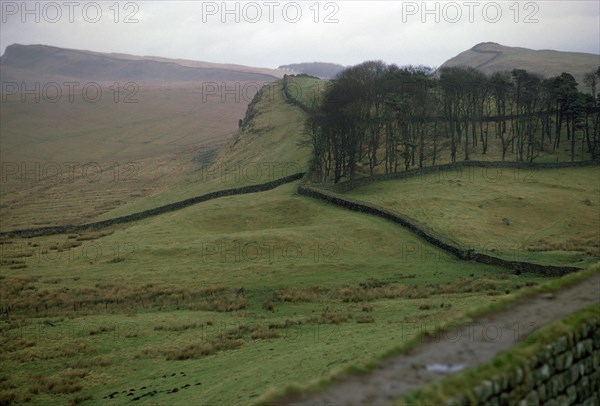 Hadrian's Wall from Housesteads Fort in Northumberland, 2nd century. Artist: Unknown