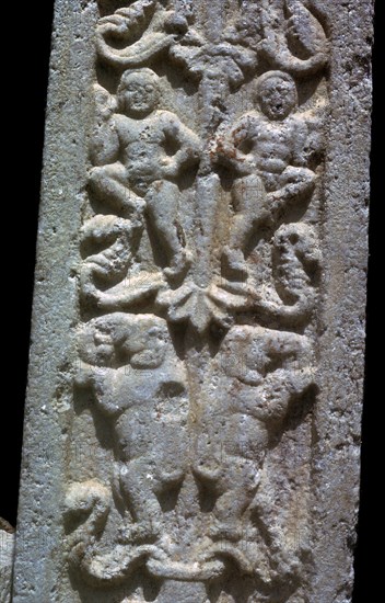 Detail of stela at the Dakhina Stupa in Sri Lanka, 2nd century. Artist: Unknown