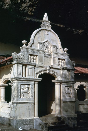 Entrance to Buddhist cave-temple shrine in Sri Lanka, 1st century. Artist: Unknown