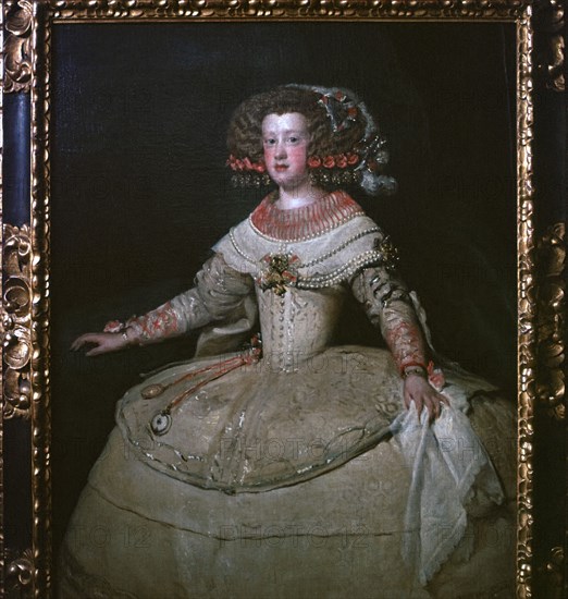 Painting of the Infanta Maria Theresa, 17th century.  Artist: Diego Velasquez