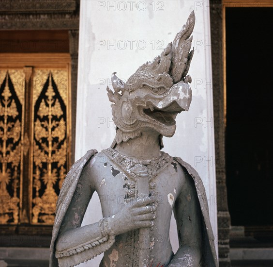 Thai temple guardian at a temple doorway. Artist: Unknown