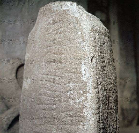 Earliest known example of Oghams and Runes in Ireland, 11th century. Artist: Unknown