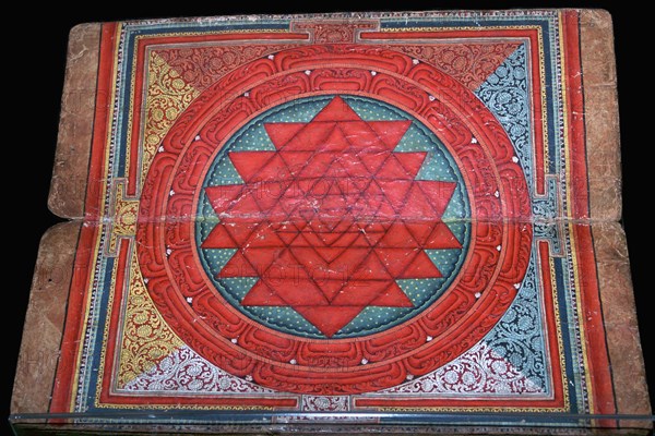 Nepalese yantra painted on manuscript, 16th century. Artist: Unknown