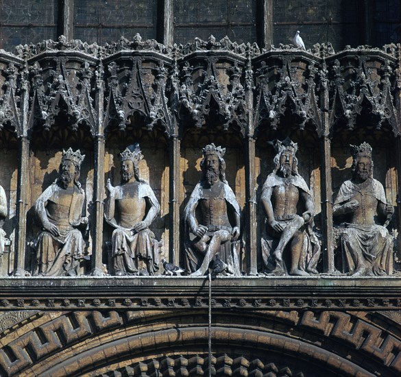 Gallery of Kings in Lincoln Cathedral, 14th century. Artist: Unknown